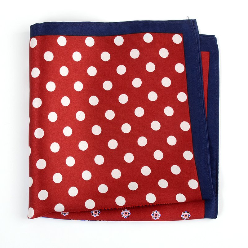Hamocigia 100% Silk Printed Pola Handkerchief Flower Pocket Square