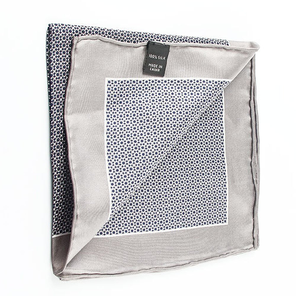 Custom Screen Printing Paisley Polka Dot Floral 100% Silk Twill Hand Rolled hemming Pocket Square Handkerchief