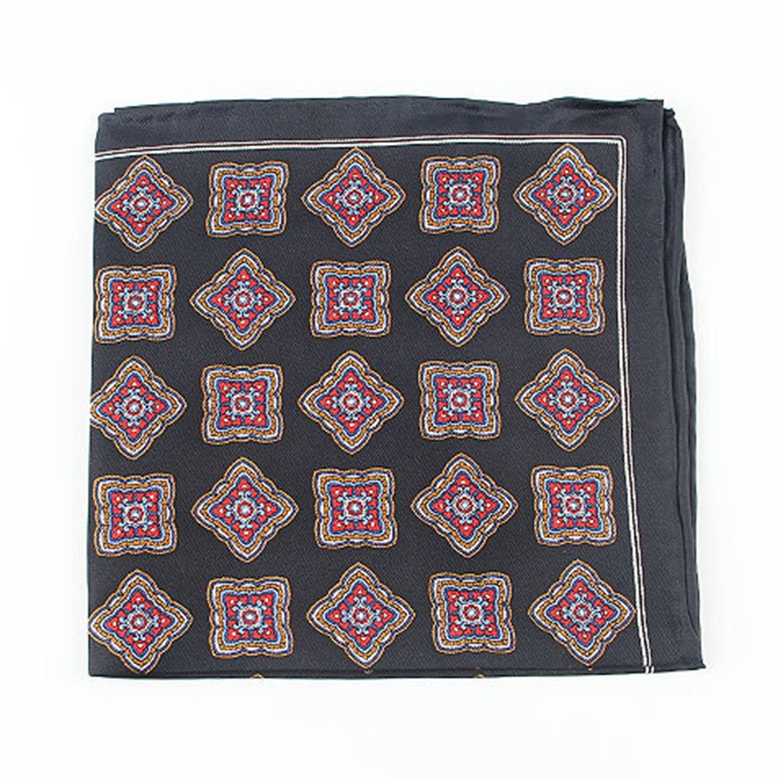 Custom Screen Printing Paisley Polka Dot Floral 100% Silk Twill Hand Rolled hemming Pocket Square Handkerchief
