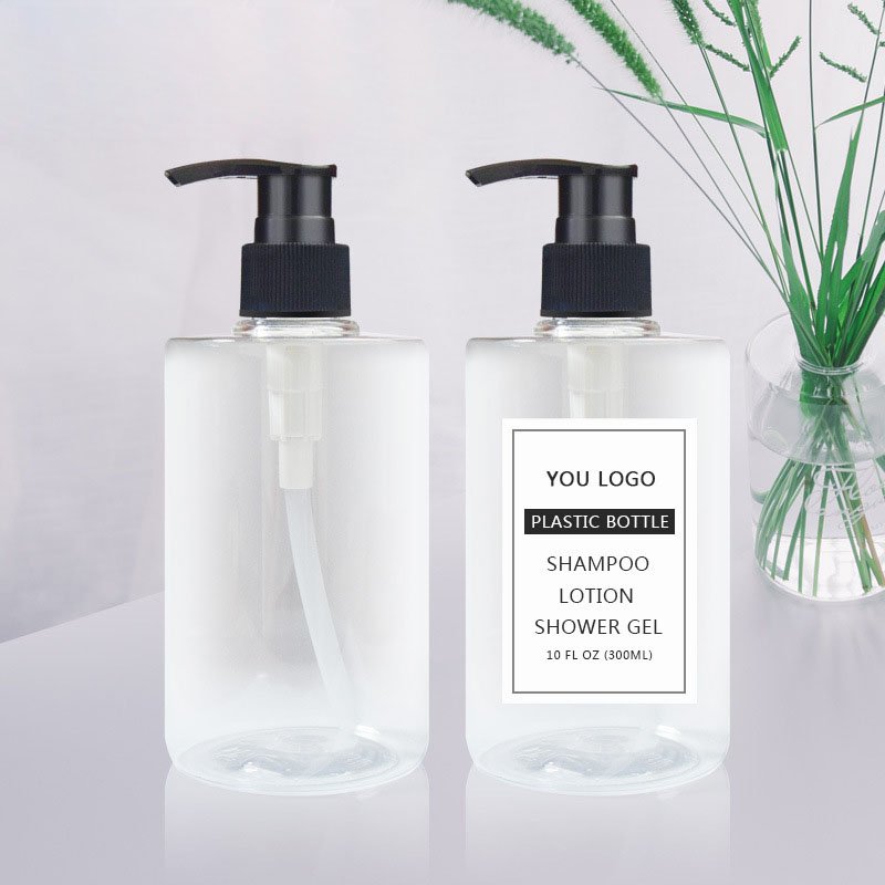 Plastic Pump Bottle for Lotion Shampoo Gel Wash Luxury 300ml Skin Care Packaging