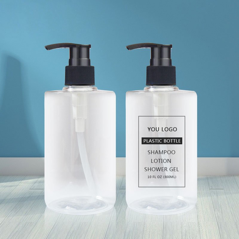 Plastic Pump Bottle for Lotion Shampoo Gel Wash Luxury 300ml Skin Care Packaging