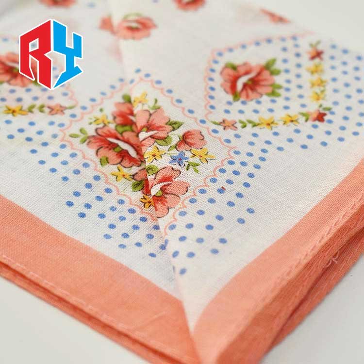 2023 Hot selling stock custom classic handkerchief hanky cotton for women