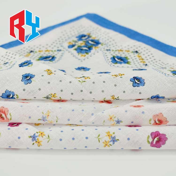 2023 Hot selling stock custom classic handkerchief hanky cotton for women