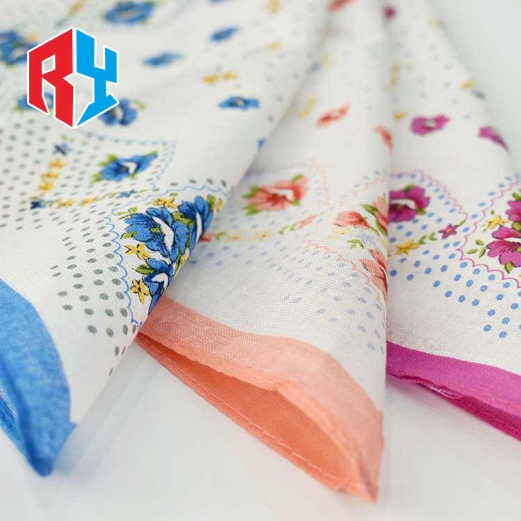 2023 Hot selling stock custom classic handkerchief hanky cotton for women