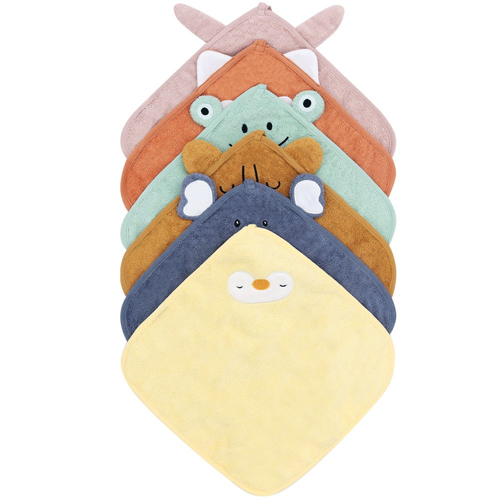 2024 New Small Animal Cartoon Handkerchief Small Square Towel Pure Cotton Kindergarten Handkerchief Children's Face Towel