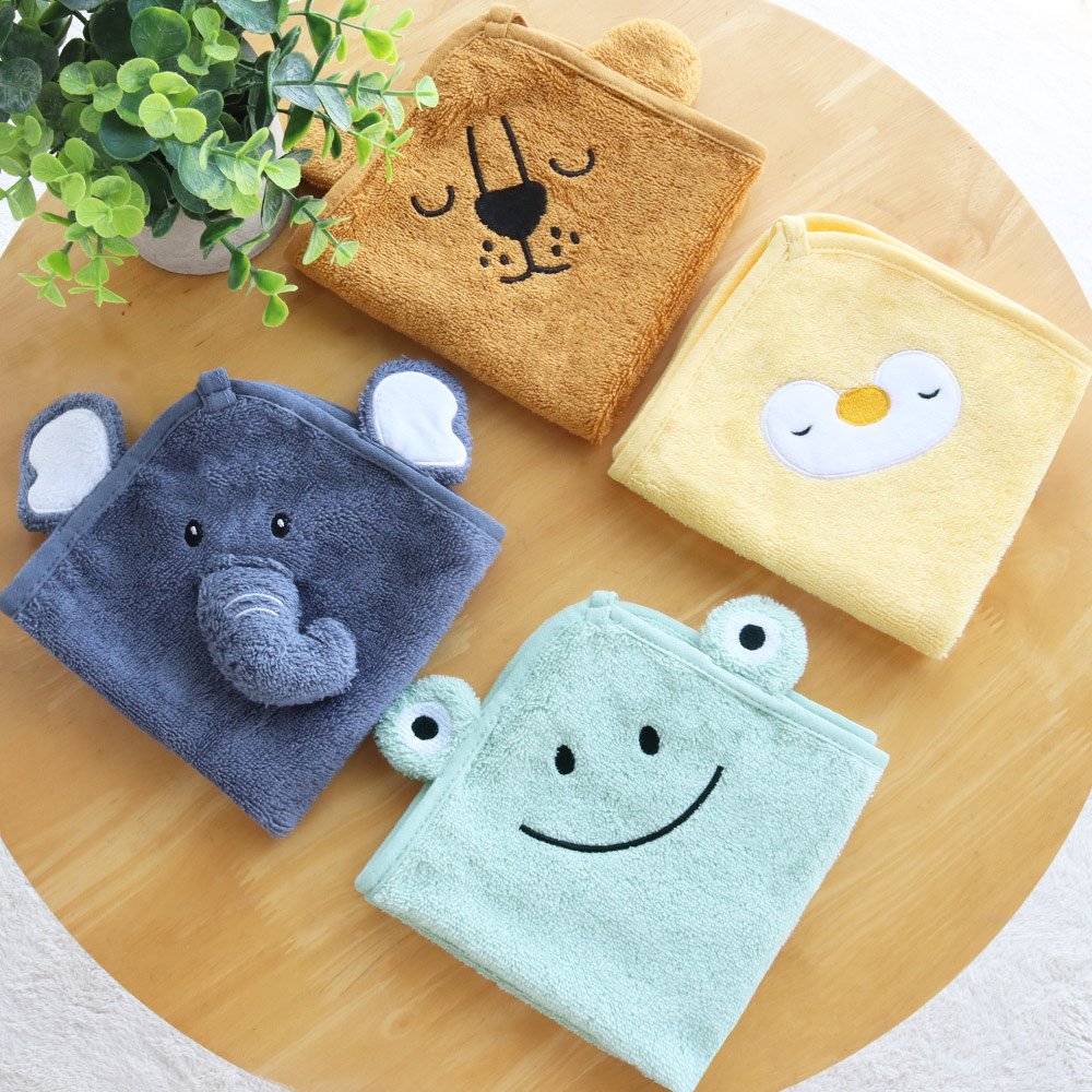 2024 New Small Animal Cartoon Handkerchief Small Square Towel Pure Cotton Kindergarten Handkerchief Children's Face Towel