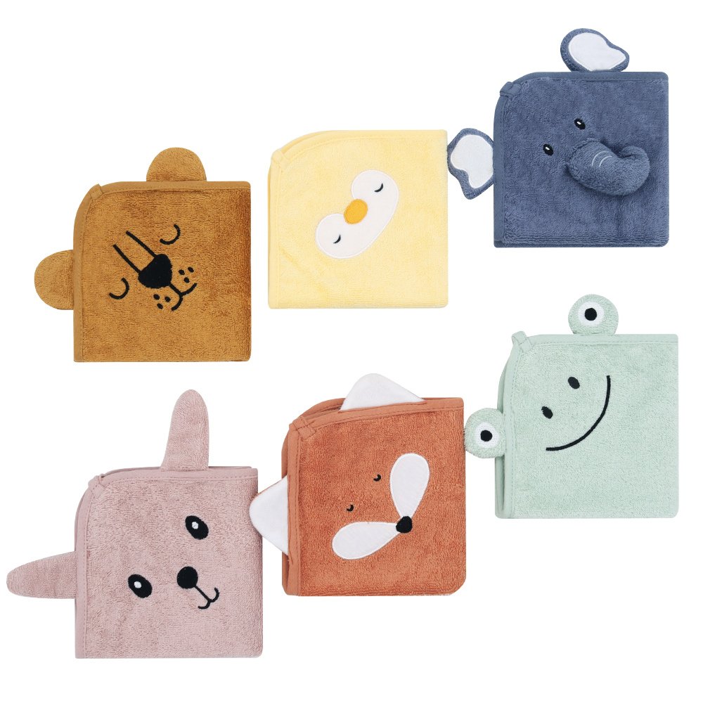 2024 New Small Animal Cartoon Handkerchief Small Square Towel Pure Cotton Kindergarten Handkerchief Children's Face Towel
