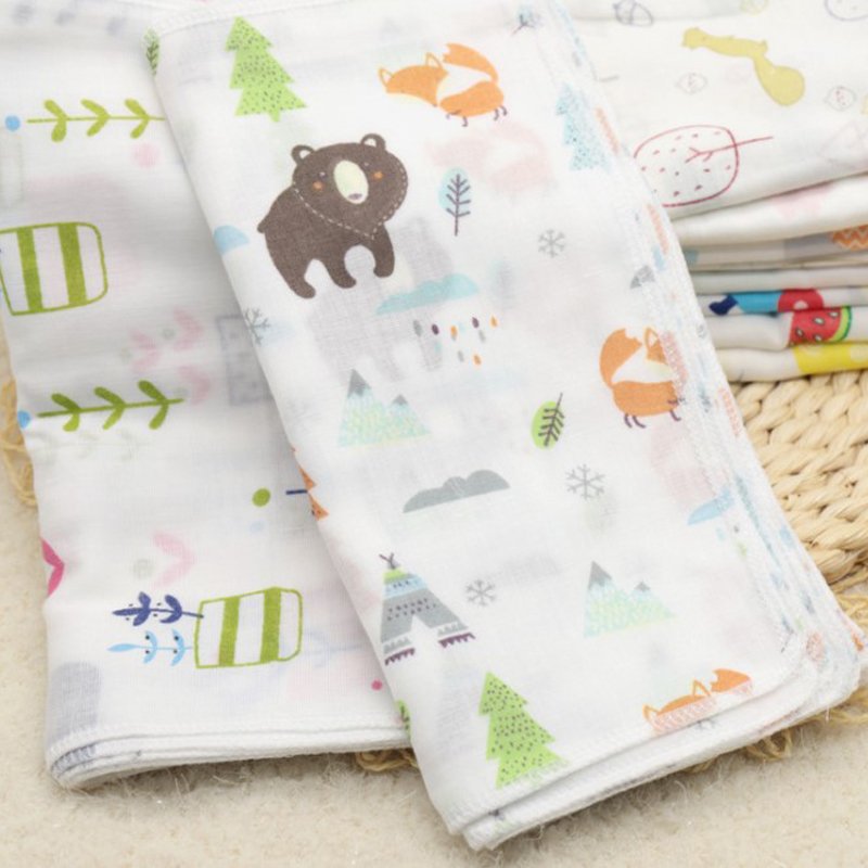 Wholesale Cute Baby Cloth Light Cotton Gauze 2 Lauer Muslin Baby Towel 25x25cm Face Handkerchief Burp Cloth Washcloth