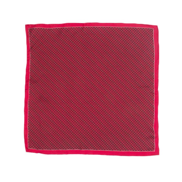 OEM ODM Hot Sale Pocket Square Black Flower Pattern Handkerchief Men's Printed 100% Silk Pocket Square