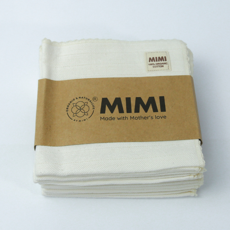Hot Selling 100% Organic Cotton 5 pieces Washcloth Muslin Fabric 25x25cm OEM Service From Vietnam Manufacturer