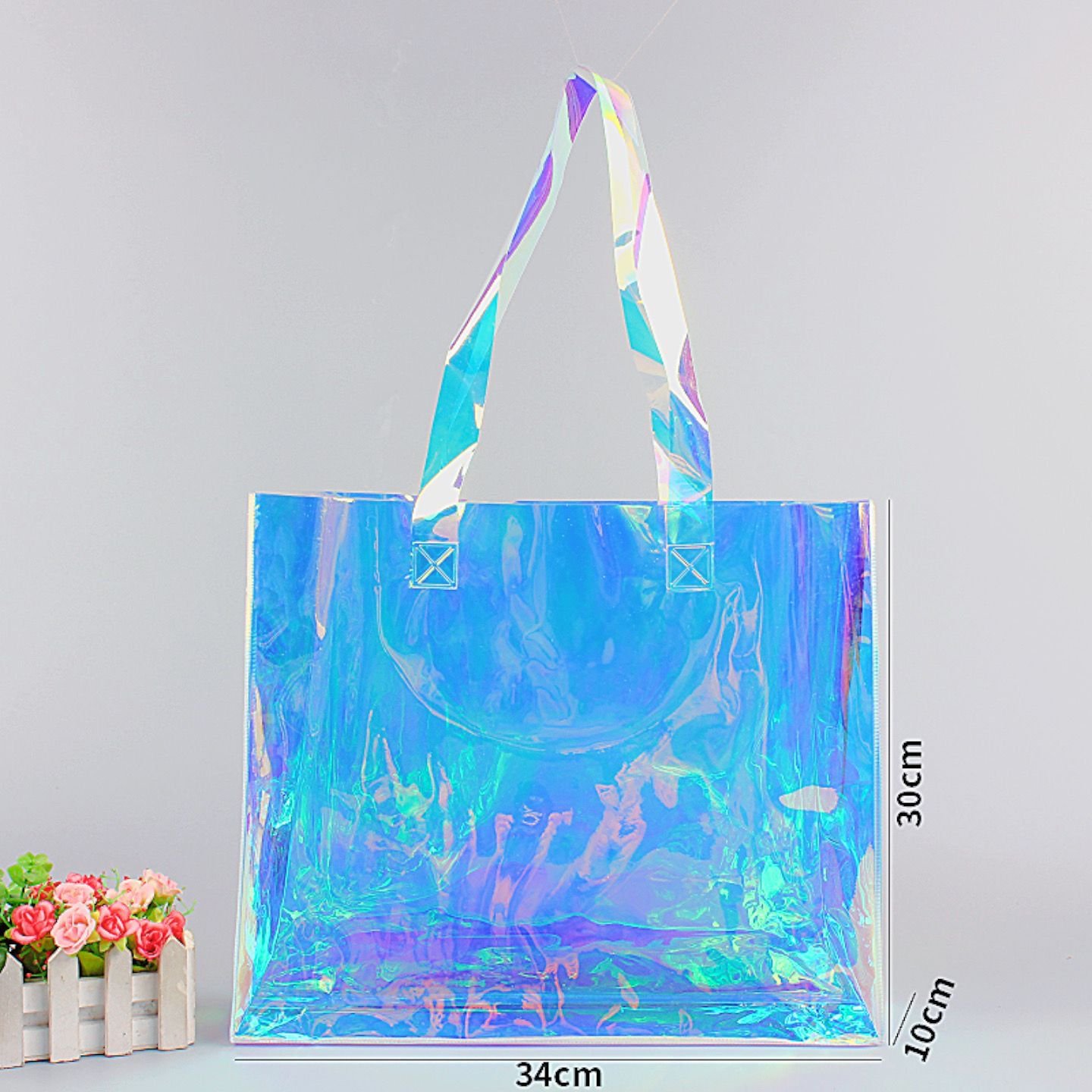 Custom Logo fashion Multiple sizes and colors tote bag clear transparent pvc bag women's beach tote bag PVC pouch