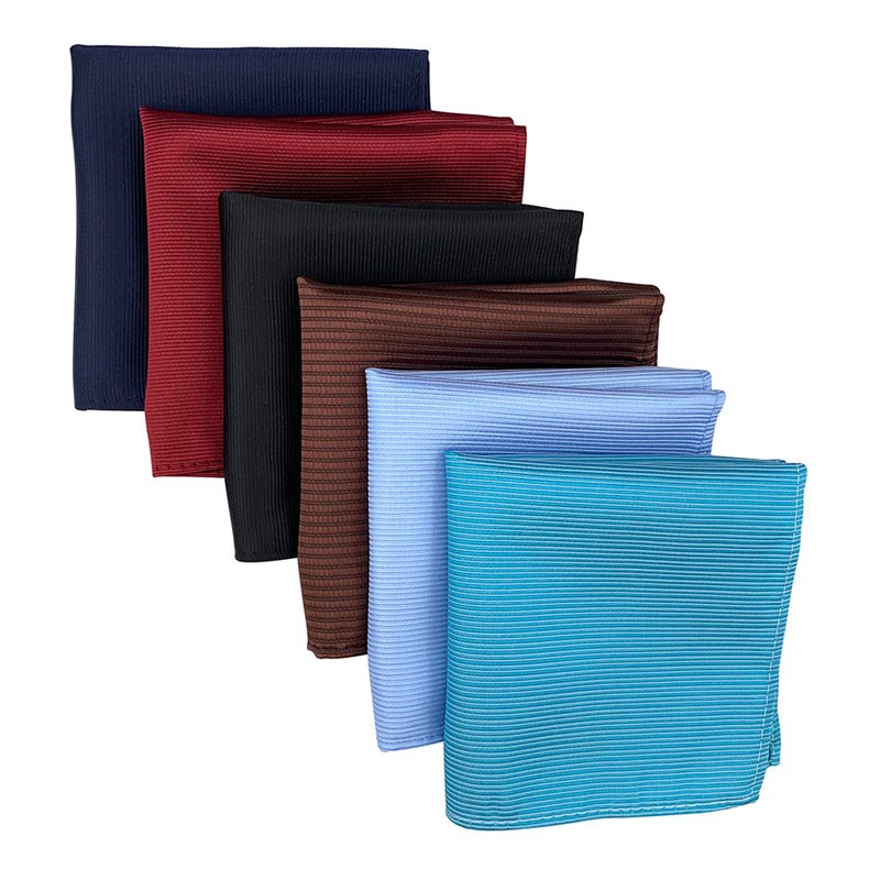 2024 Handmade Handkerchiefs Custom Sage Green Stripes Sky Blue Chest Costume Hanky Pocket Squares For Men