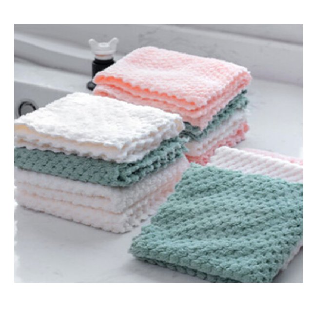 New Design Natural Kitchen 100% Organic Cotton Absorbs Water Handkerchiefs GOTS certificate Fast Drying Non-stick Dish Towel set