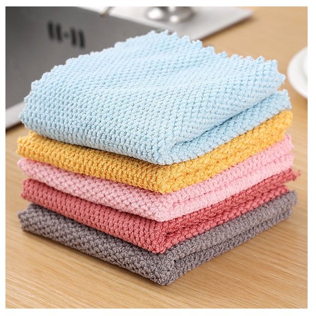 New Design Natural Kitchen 100% Organic Cotton Absorbs Water Handkerchiefs GOTS certificate Fast Drying Non-stick Dish Towel set