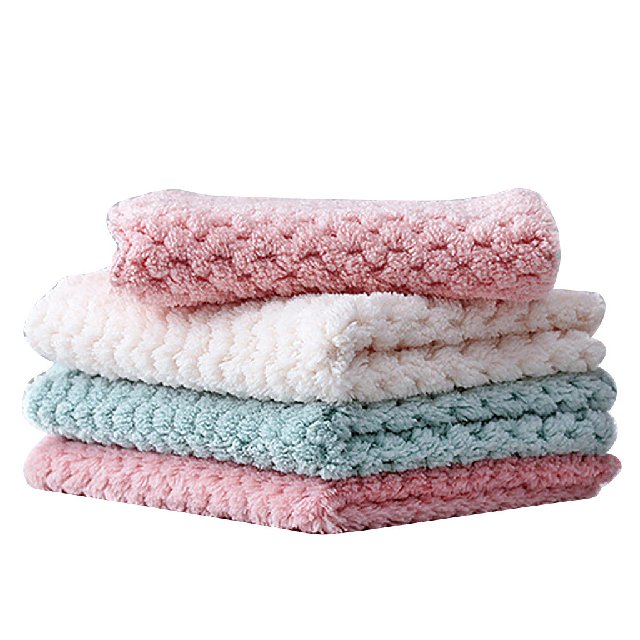 New Design Natural Kitchen 100% Organic Cotton Absorbs Water Handkerchiefs GOTS certificate Fast Drying Non-stick Dish Towel set