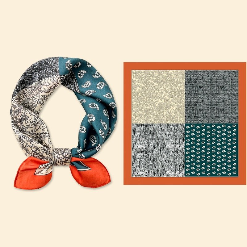Custom square cotton printed small handkerchief outdoor riding bandana custom logo cotton bandana