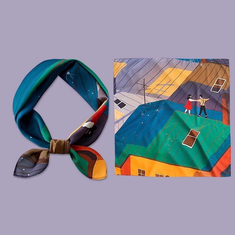 Custom square cotton printed small handkerchief outdoor riding bandana custom logo cotton bandana