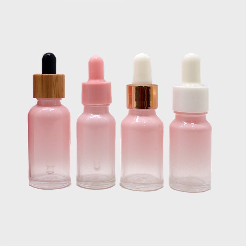 1ml 2ml 3ml 5ml Custom Printed Empty Mini Glass Sampler Bottle With Pipette Gold Ring Cosmetics Packaging Glass Dropper Bottle