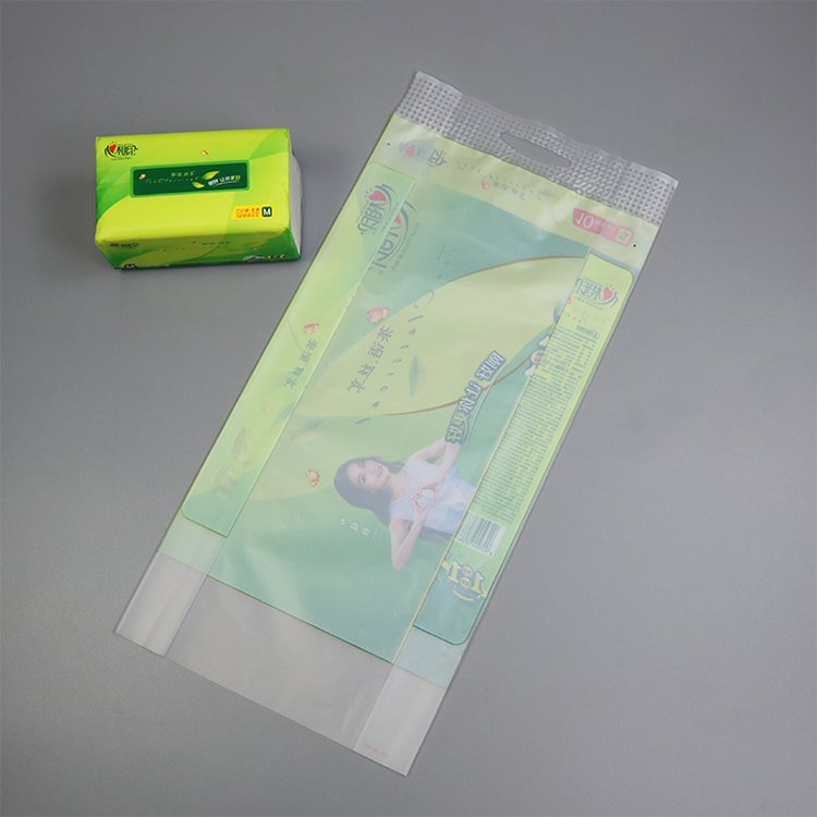 Wholesale Factory Price OEM Tissue Paper Napkin Facial Packet Plastic Packaging Bags With Handle