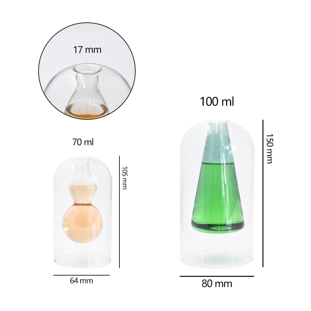 Luxury Perfume 70ml 100ml Wholesale Factory Decorative Empty Aroma Liquid Frosted Double Wall Bottle Glass Reed Diffuser