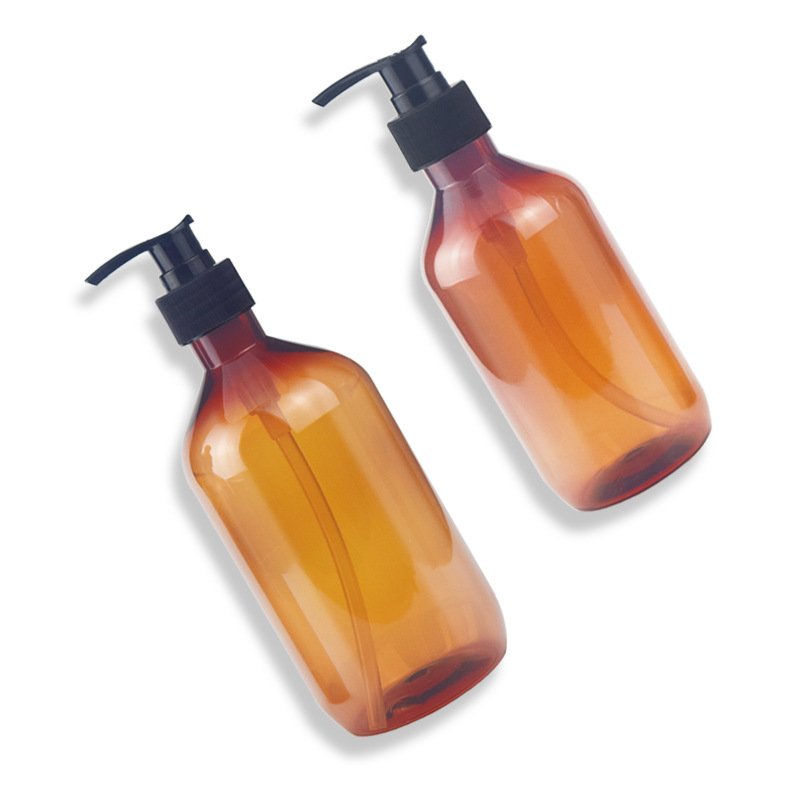 Luxury Empty Amber PET Shampoo Bottle 500ml And Lotion Bottle 300ml Packaging Plastic Bottle For Shampoo