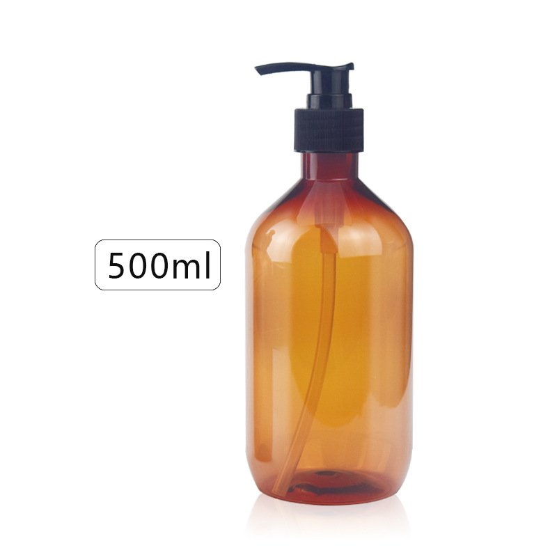 Luxury Empty Amber PET Shampoo Bottle 500ml And Lotion Bottle 300ml Packaging Plastic Bottle For Shampoo