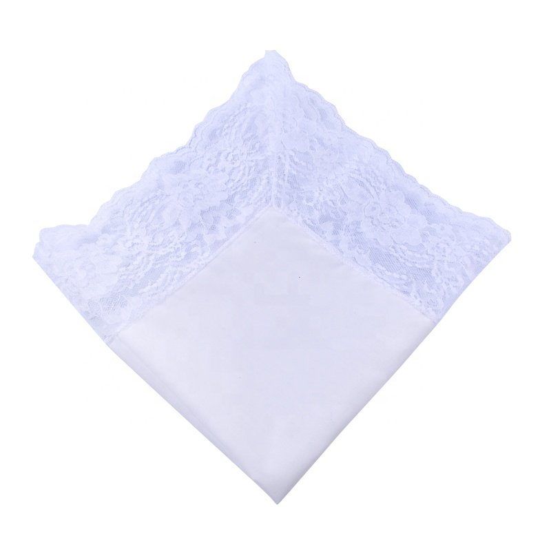 Factory Custom White Lace Handkerchief Good Price Product