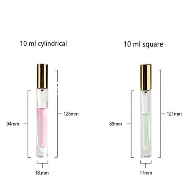 FTS Free Sample Popular Clear Tube 10ml Glass Spray Empty Perfume Bottles Vial Glass Bottle