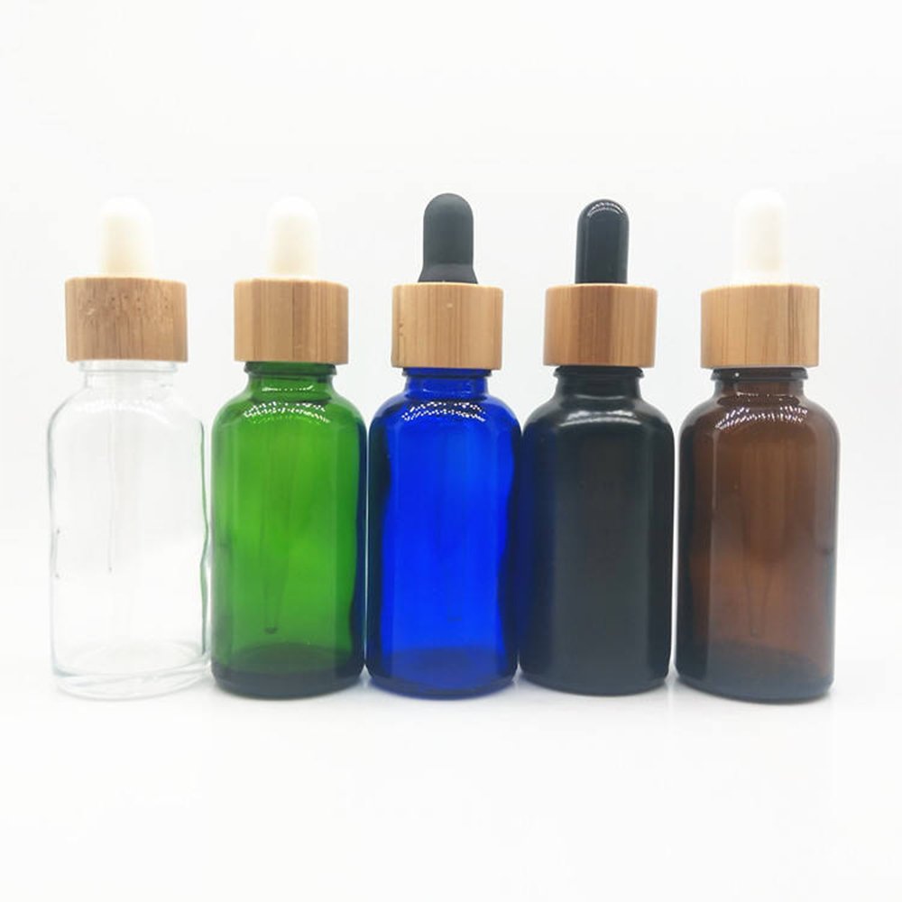 Dropper Bottle 30ml with Customizable Dropper Cap and Plastic Collar for Oils