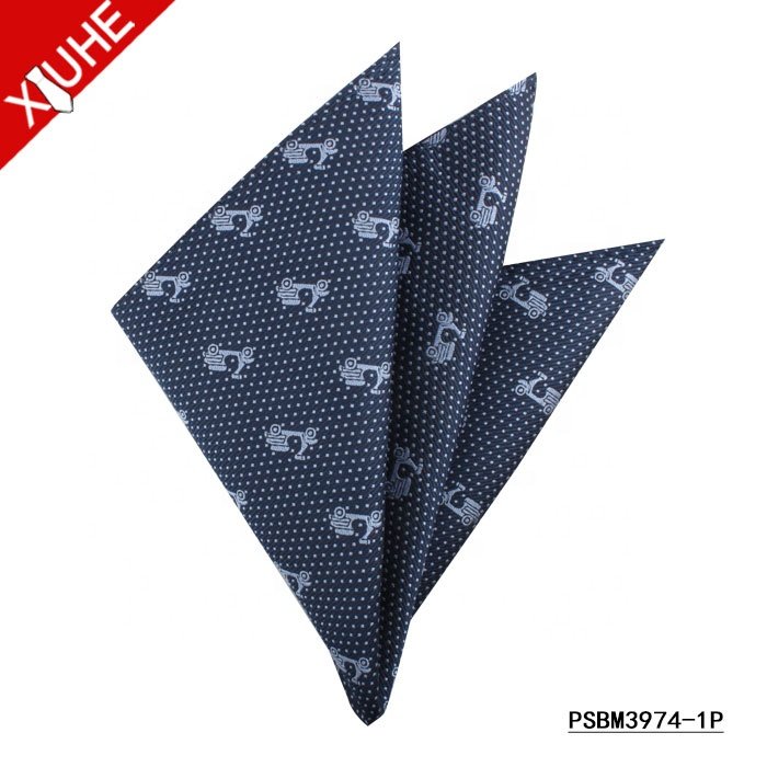 Custom Mens Hand Woven Colorful Handkerchief 100% Polyester Fabric Pocket Square Hanky for Men