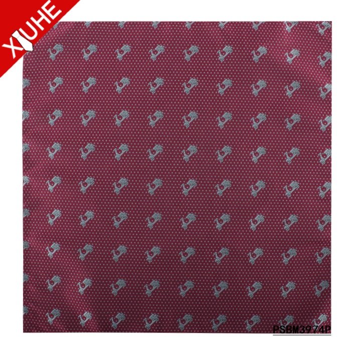 Custom Mens Hand Woven Colorful Handkerchief 100% Polyester Fabric Pocket Square Hanky for Men