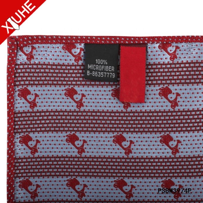 Custom Mens Hand Woven Colorful Handkerchief 100% Polyester Fabric Pocket Square Hanky for Men