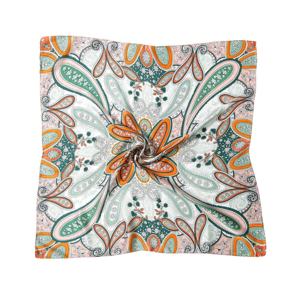 2022 Wholesale Women Luxury Elegant Brand Scarf Wrap Handkerchief Bandanas Soft Satin Silk Square Scarf For Women