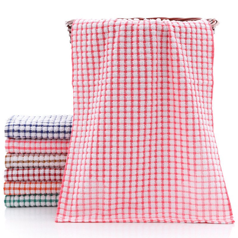 Cleaning Dish Cloth Tea Plaid Cotton Towel Absorbent Handkerchief Lattice Kitchen Towel
