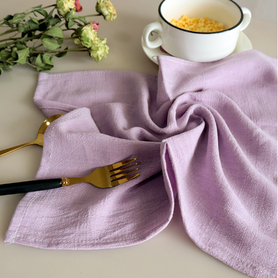 QK Decorative Handkerchief Place Mat Tea Towels Classic Solid Color Cloth Napkin Home Party Kitchen Dishes Table Napkins