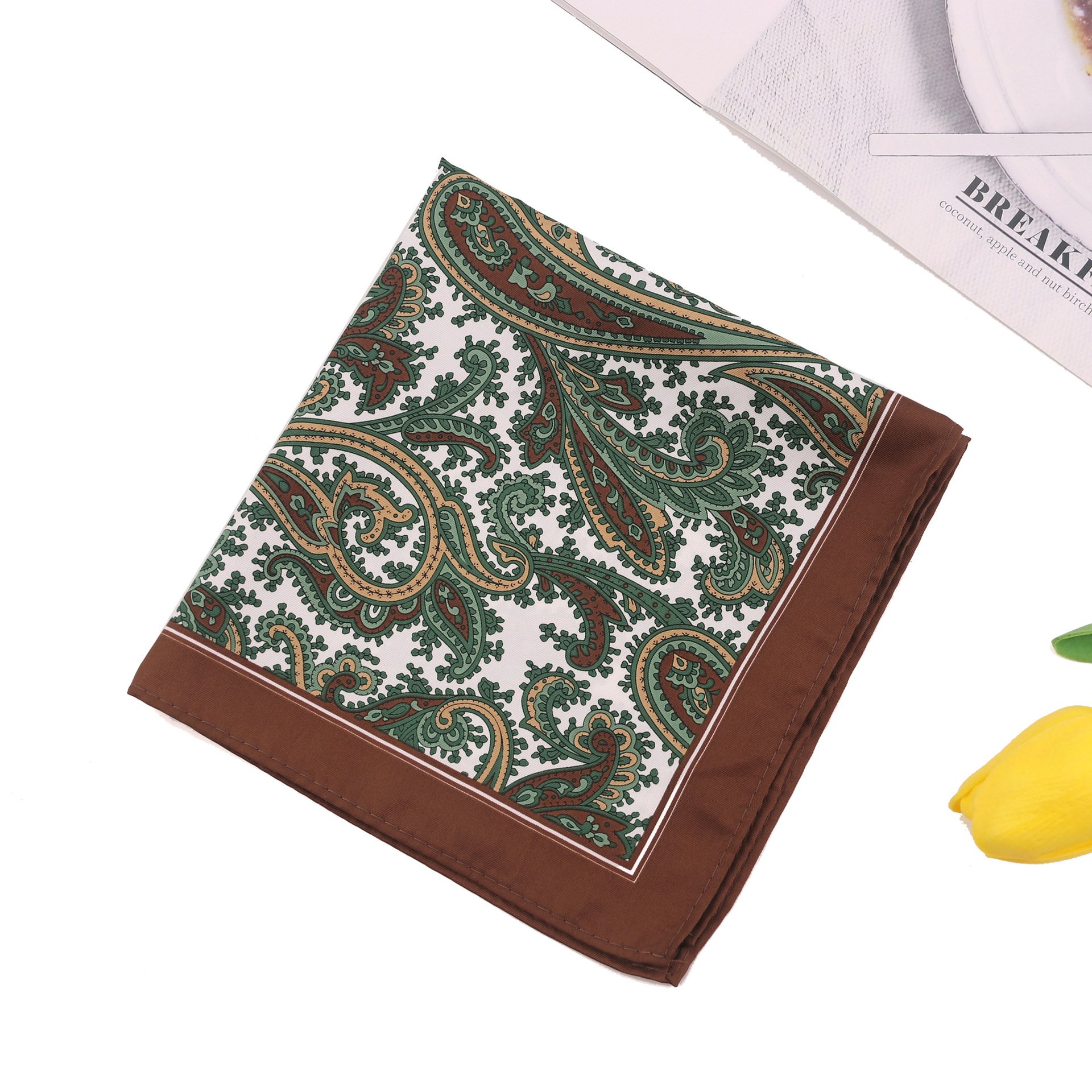 New Design Silk Polyester Mens Pocket Squares 33*33 cm Paisley Dot Chest Hankies For Wedding Men's Suit Hanky Chest Towel