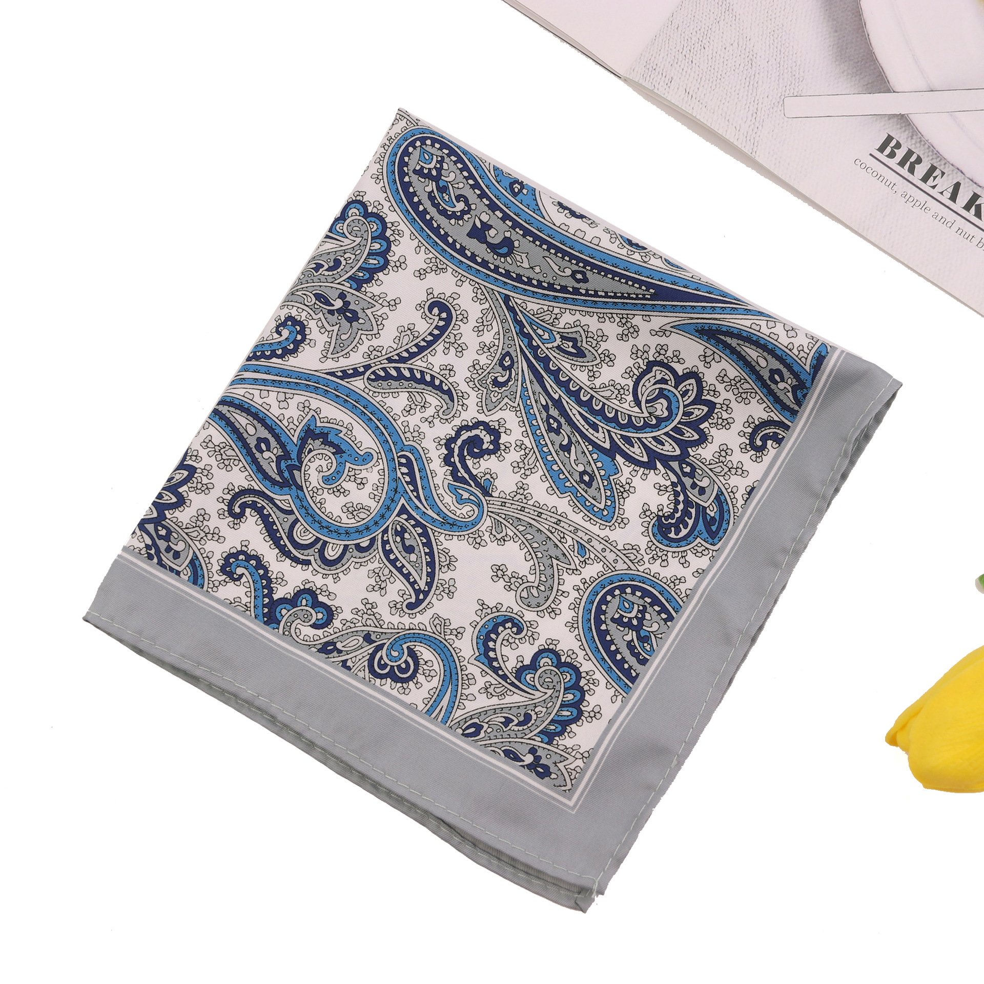 New Design Silk Polyester Mens Pocket Squares 33*33 cm Paisley Dot Chest Hankies For Wedding Men's Suit Hanky Chest Towel