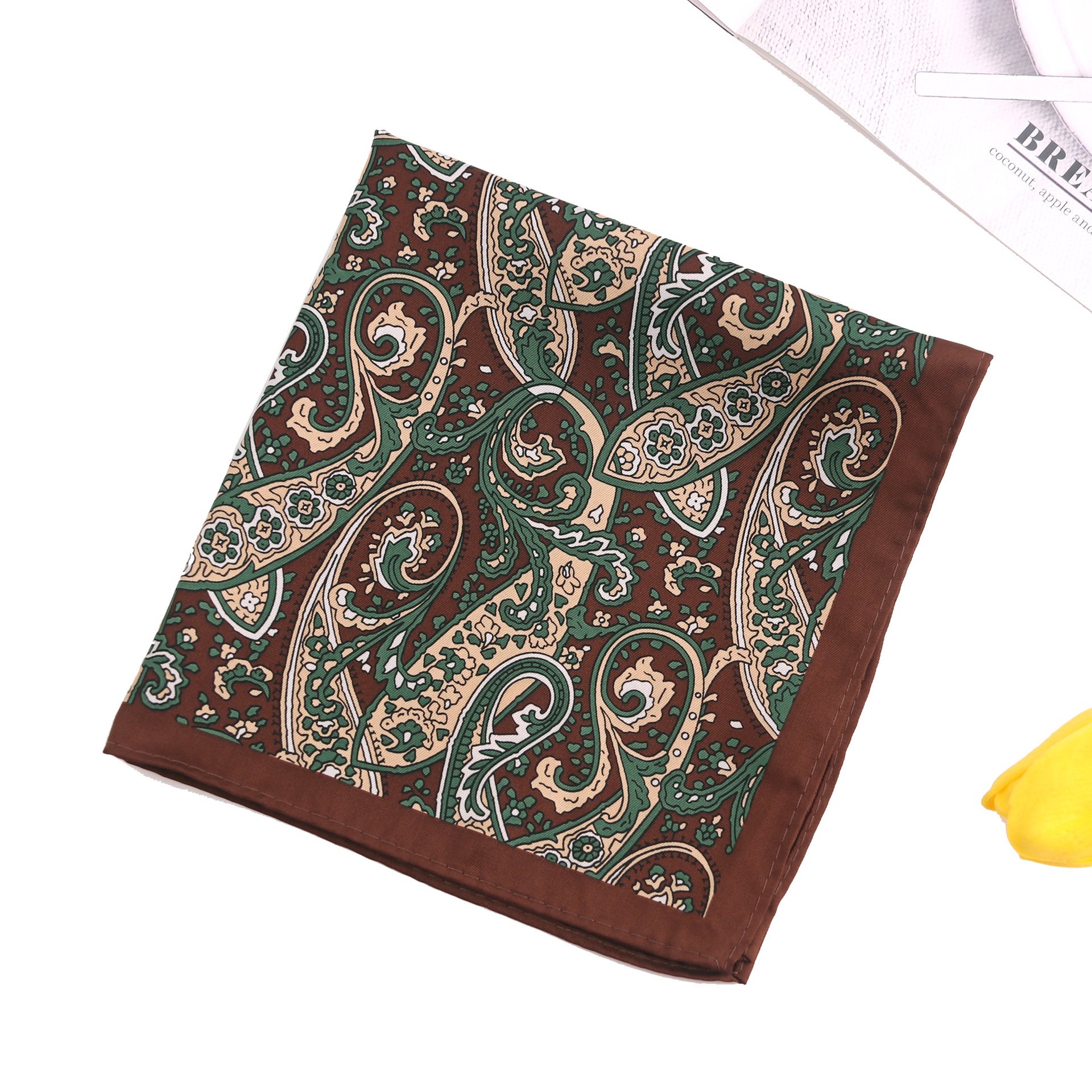 New Design Silk Polyester Mens Pocket Squares 33*33 cm Paisley Dot Chest Hankies For Wedding Men's Suit Hanky Chest Towel