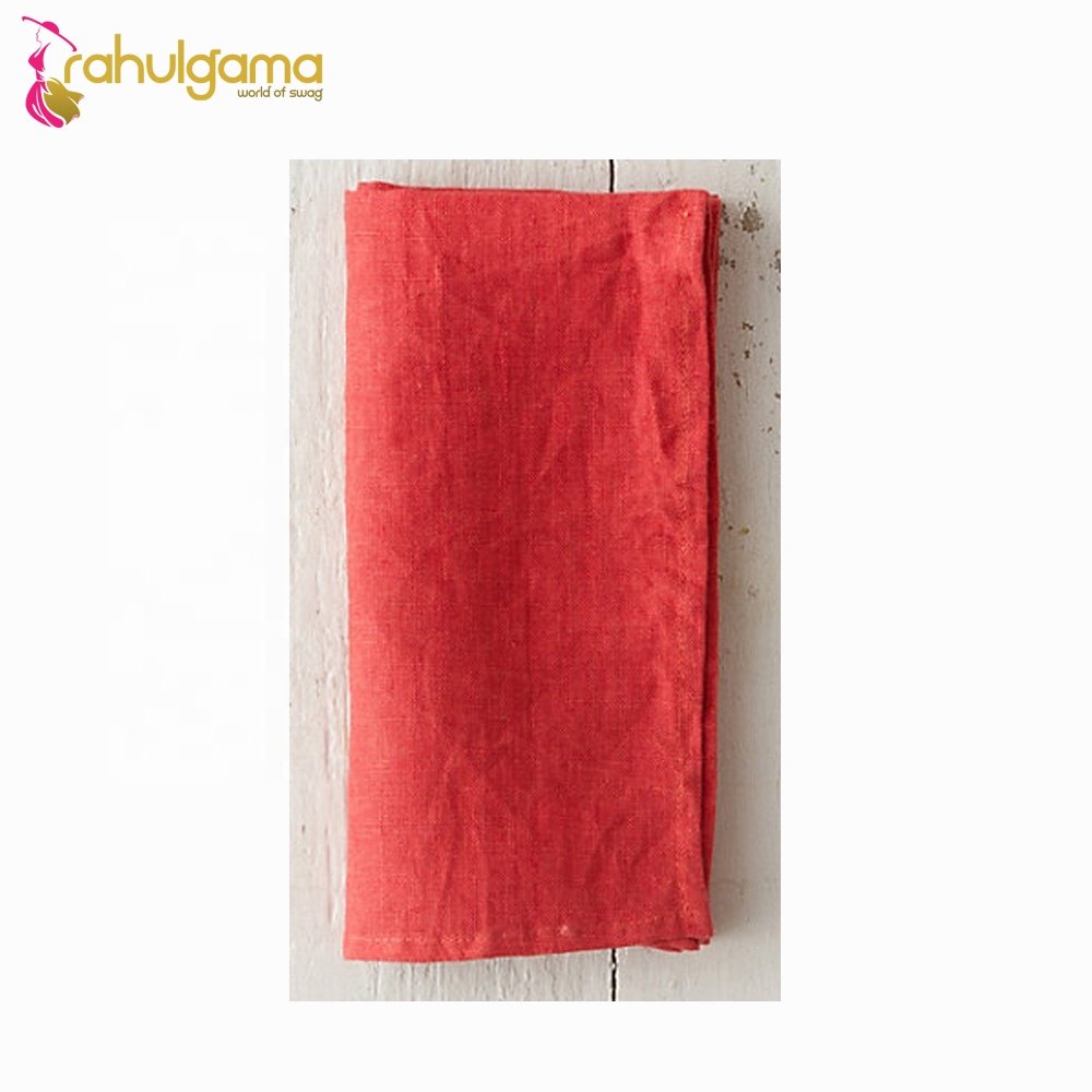100% French Linen Napkins White with Embroidery Big Sale for Hotels/Parties/Weddings Restaurant Flax Linen Napkins Kitchen Use