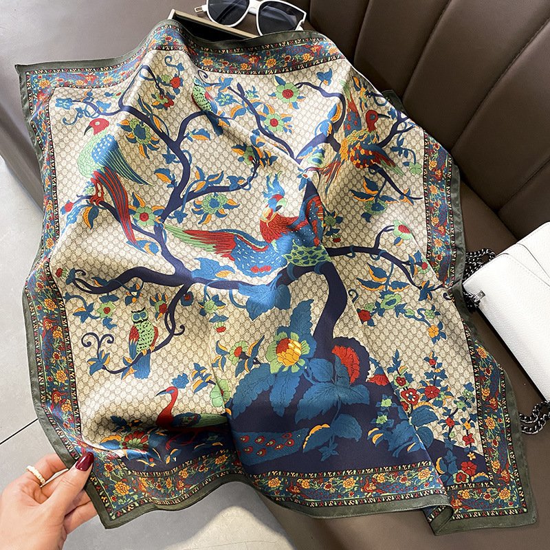 mulberry silk Printing Logo Custom Square shawl Scarf Hip Hop Multifunctional Handkerchief Headband Turban silk Bandanas