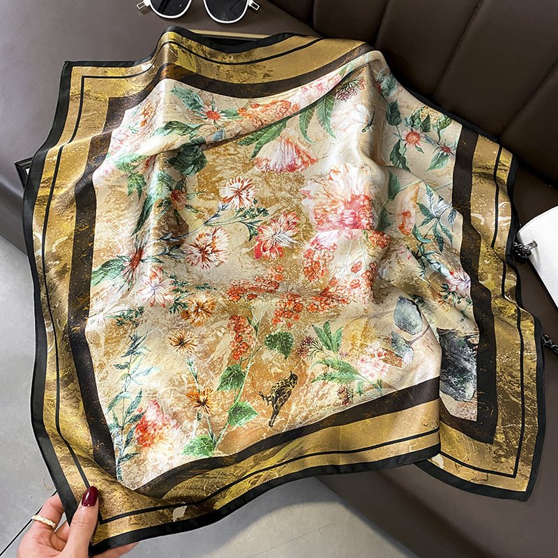 mulberry silk Printing Logo Custom Square shawl Scarf Hip Hop Multifunctional Handkerchief Headband Turban silk Bandanas