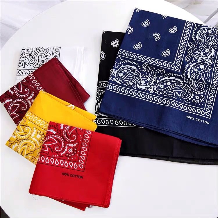 custom wholesale face flag specifications low price rainbow paisley bandana printing scarf design Handkerchief