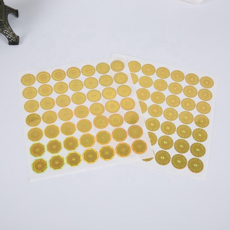 Custom Low MOQ Logo Die Cut Hologram Holographic Laser Gold Foiling Packaging Label Custom Stickers