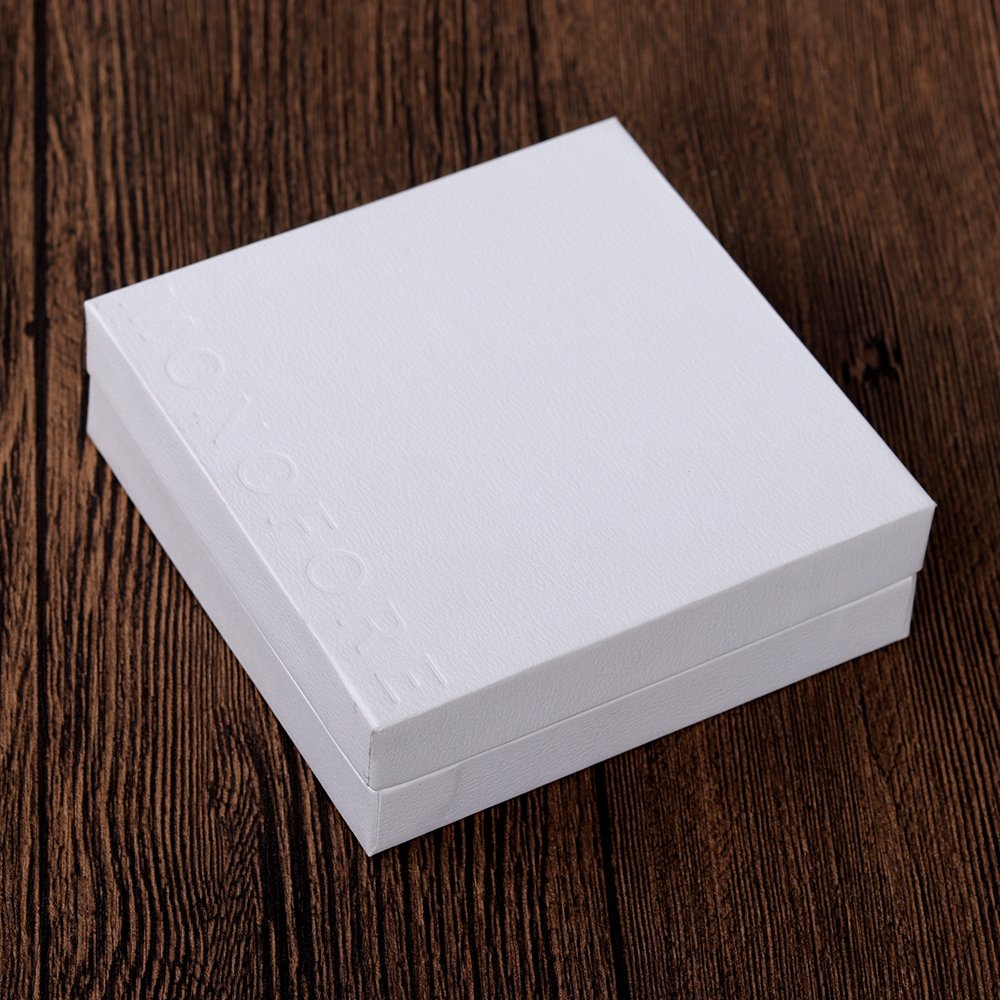 Simple Elegant Matte White Texture Paper Jewelry Package Gift Boxes with Custom Logo for Gem Ornament Bracelet Earrings Ring
