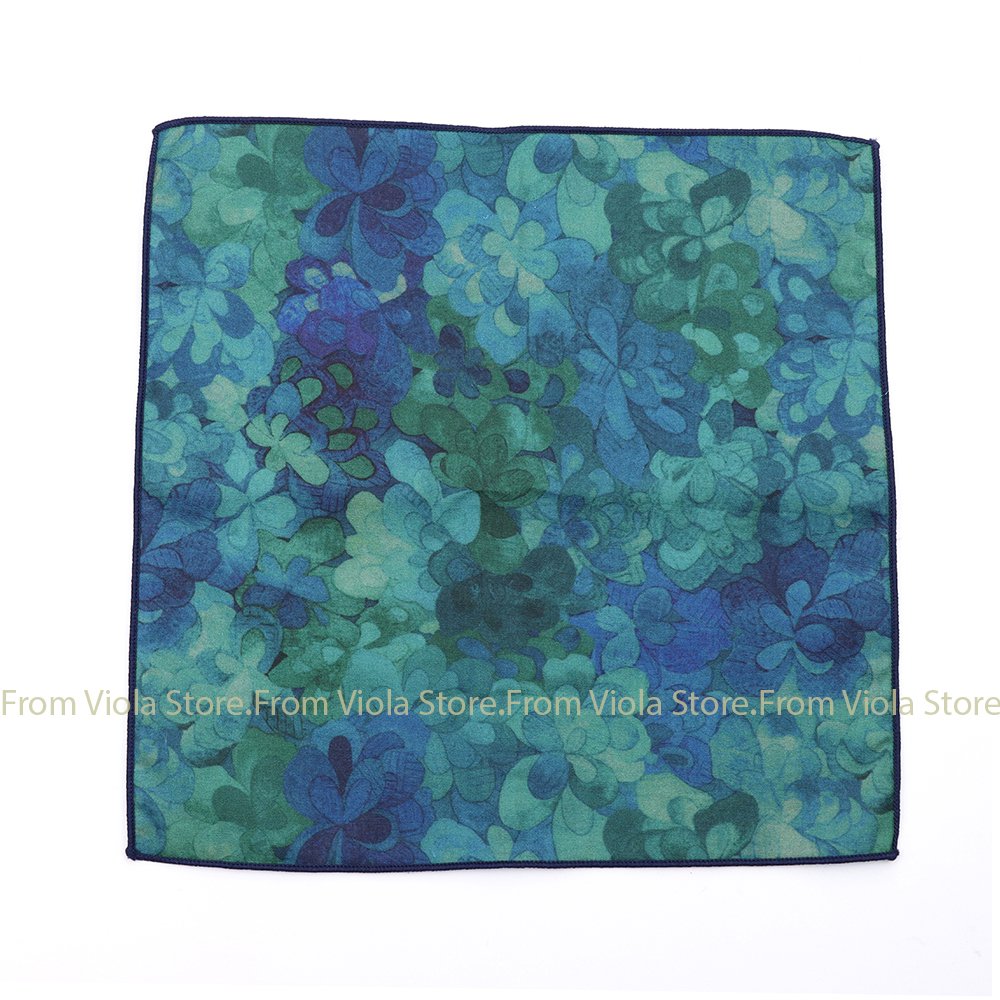 Top New Floral Camellia Rose Lotus 100% Cotton Hankie 23cm Men Wedding Party Daily Suit Pocket Square Gift Tuxedo Tie Accessory