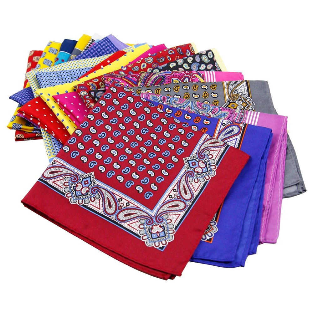 High End Designer Bulk Mens Custom Pure Silk Colorful Floral Pocket Squares Luxury Vintage Fancy Handkerchiefs for Men Sale
