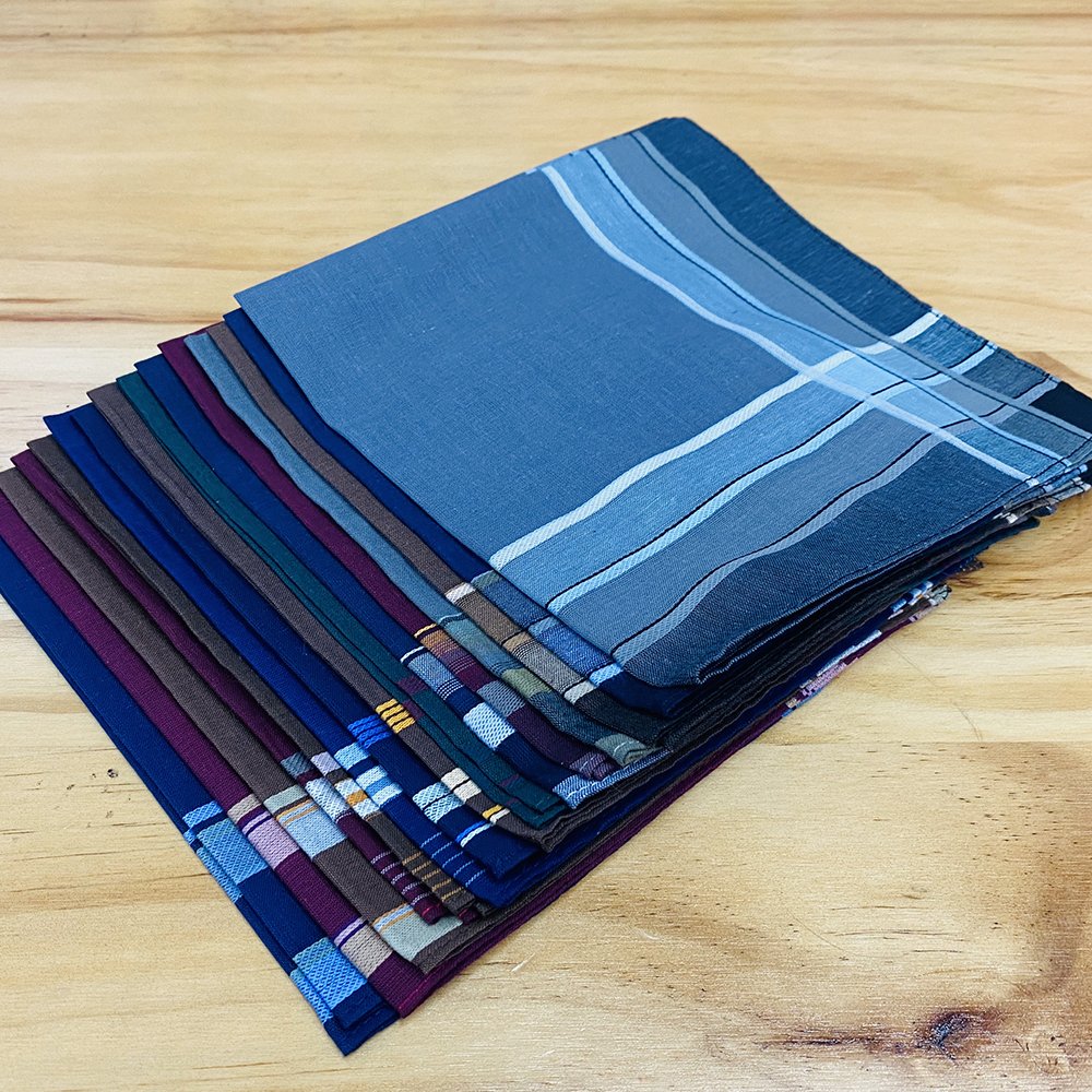 FUBU 38*38cm Cotton Men's Pocket Square Yarn dye 100% Pure Cotton handkerchief Business Classic Hankys