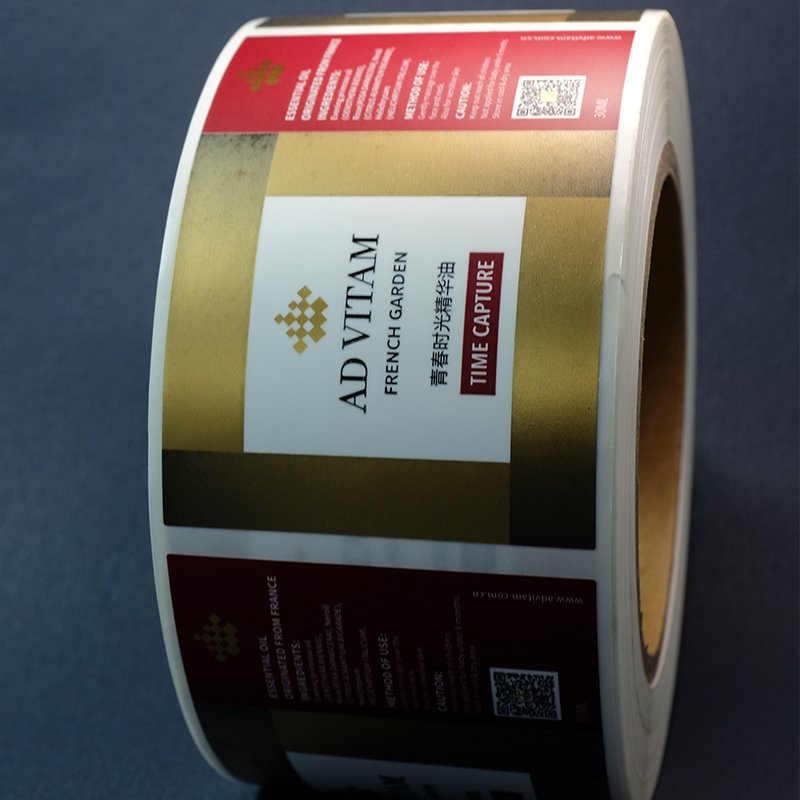 custom High quality waterproof Adhesive Sticker LOGO Hot stamping cosmetic label sticker