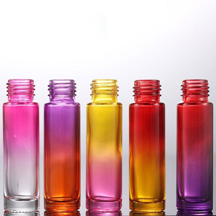 FTS 10ml Colourful Rollerball Bottle Colourful Gradient Rollerball Bottle Lip Oil Perfume Bottle