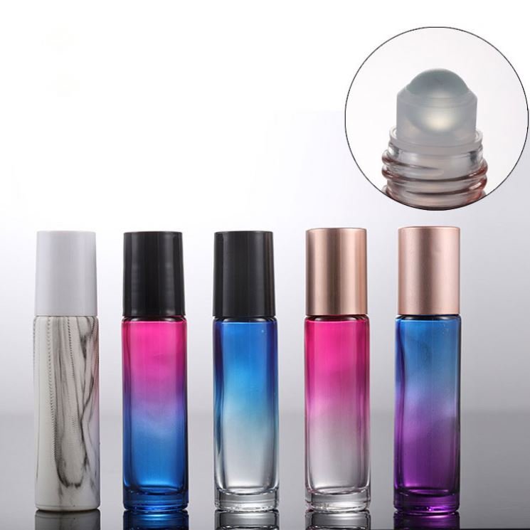 FTS 10ml Colourful Rollerball Bottle Colourful Gradient Rollerball Bottle Lip Oil Perfume Bottle